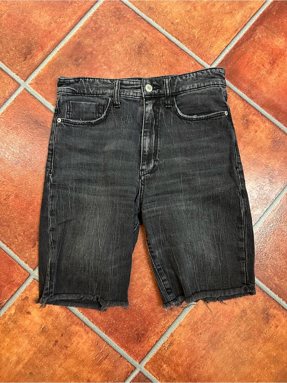 Anthropologie x Pilcro Charcoal Black Denim Cutoff Shorts